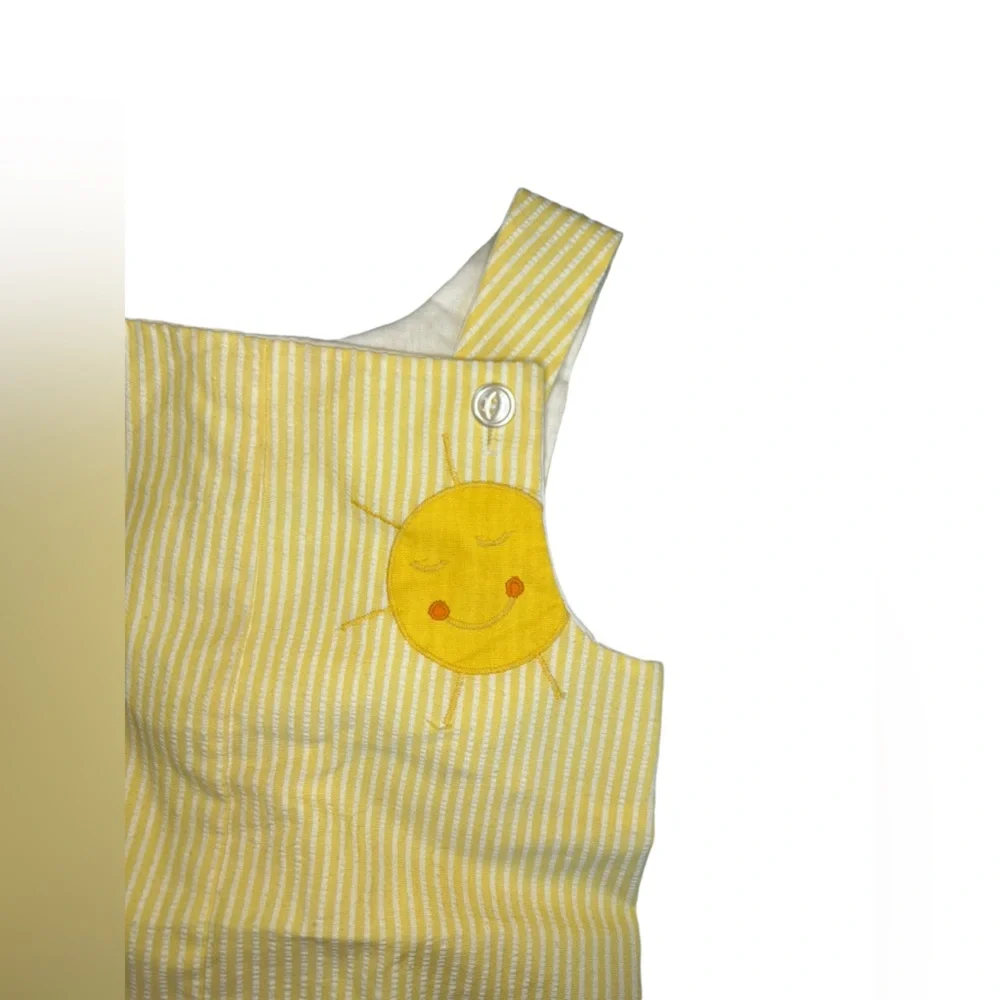 Betti Terrell‎ VTG Baby Girl 18-24m Seersucker Yellow Turtle Sun Romper